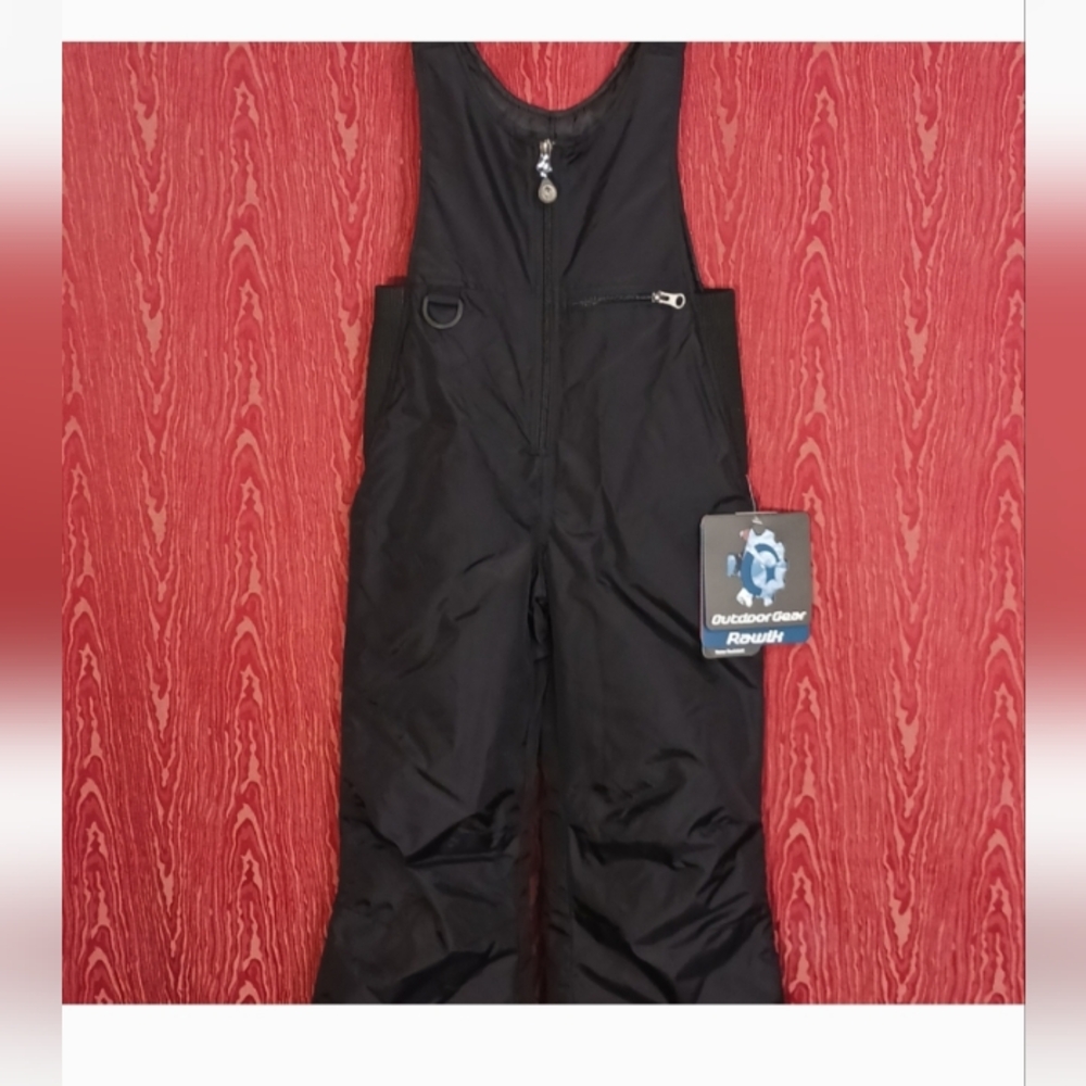 RAWIK WEARHOUSE GEAR Black Adjustable Suspenders Zip Pocket Bib Child Size S